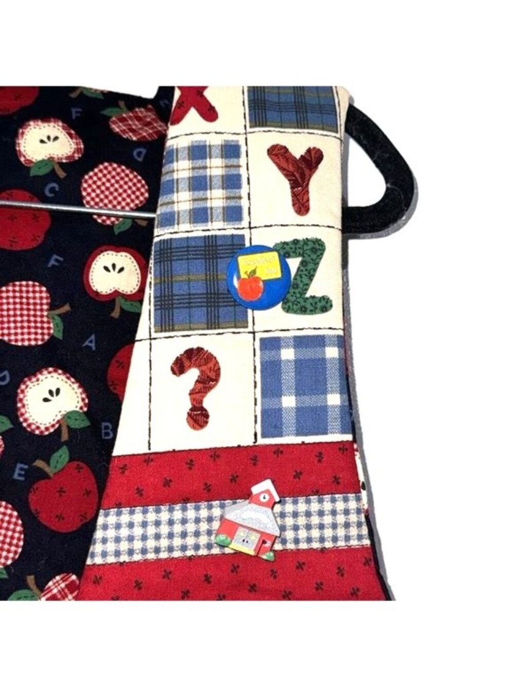 Vintage Apple & Alphabet Themed Patchwork Vest - Picture 3 of 10